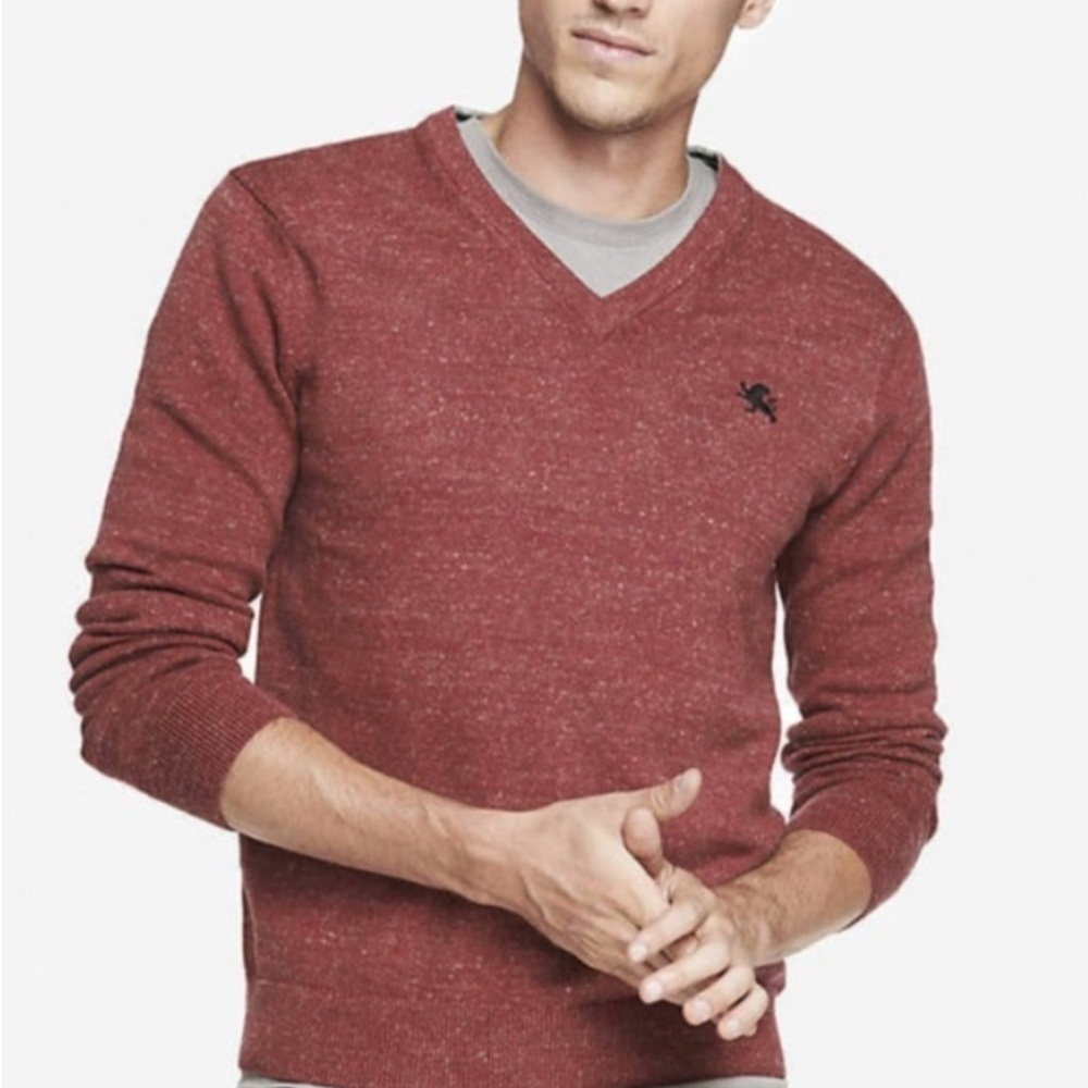 Express Pullover Sweater Sweatshirt Long Sleeve Burgundy XL 42595
